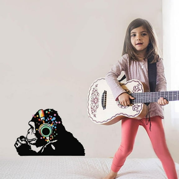 Banksy Gorilla Wall Stickers Thinking Gorilla Vinyl Wall Decals Banksy Adhesive Sticker DIY Vinyl Art Decorations for Dormitory Bedroom Living Room Home Large Size Wall Decor colorful