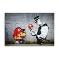 thumbnail image 1 of Banksy Graffiti Art Mario And The Cop Poster Decorative Painting Canvas Wall Art Living Room Posters Bedroom Painting 12x18inch(30x45cm), 1 of 6