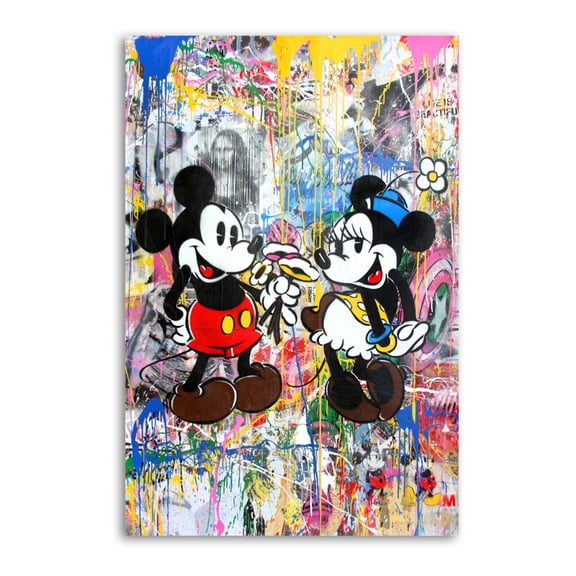 Banksy Graffiti Lovely Mickeys Minnie Posters Art Print Wall Photo Paint Poster Hanging Picture Family Bedroom Decor Gift 16x24inch(40x60cm)