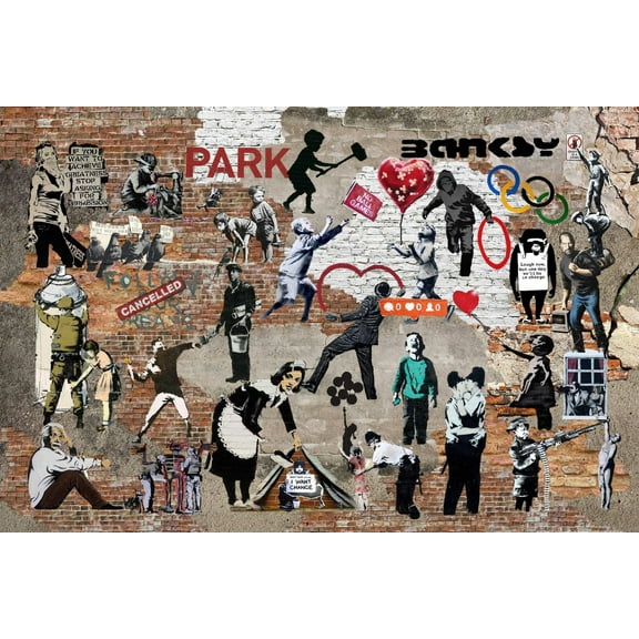 Banksy Graffiti Street Art Collage
