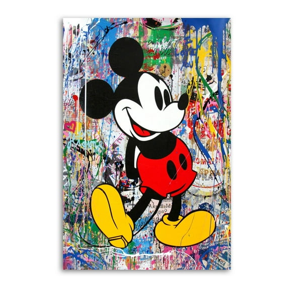 Banksy Graffiti Street Art Mickeys Canvas Poster Wall Art Picture Prints Hanging Photo Gift Decor Home Posters Artworks 24x36inch(60x90cm)