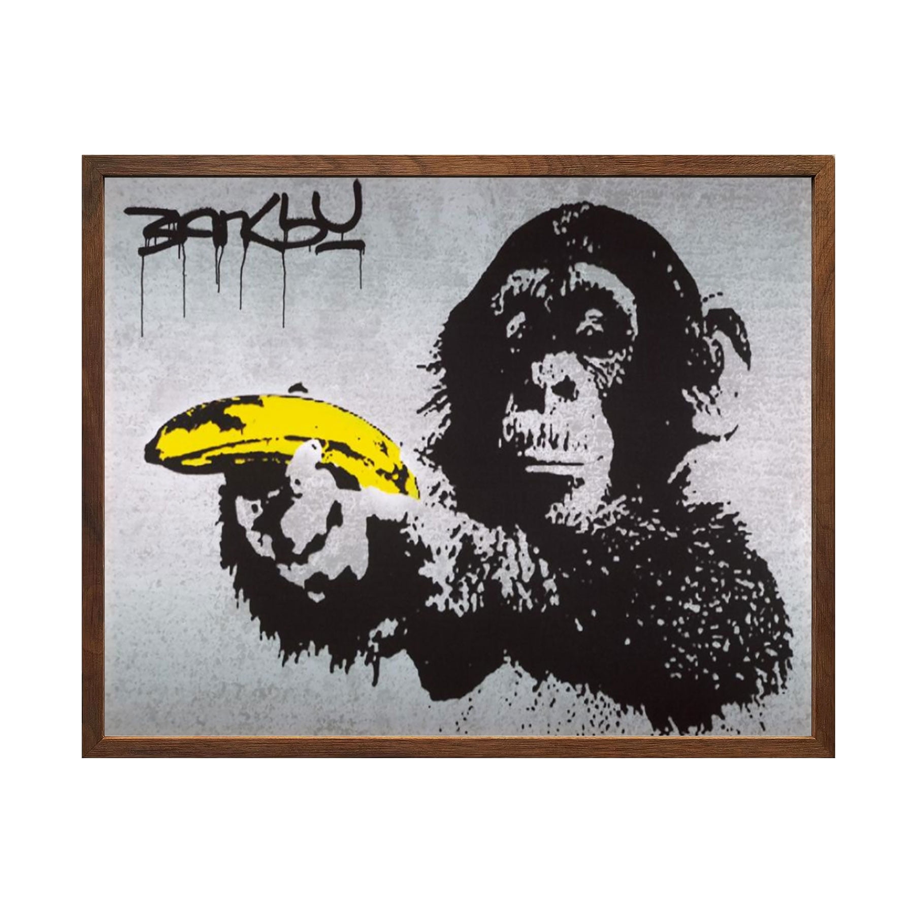 Banksy Graffiti Wall Art Monkey Banana Gun Pop Art Wall Decorart Work