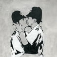 thumbnail image 1 of Banksy Kissing Coppers - CANVAS or PRINT WALL ART, 1 of 1