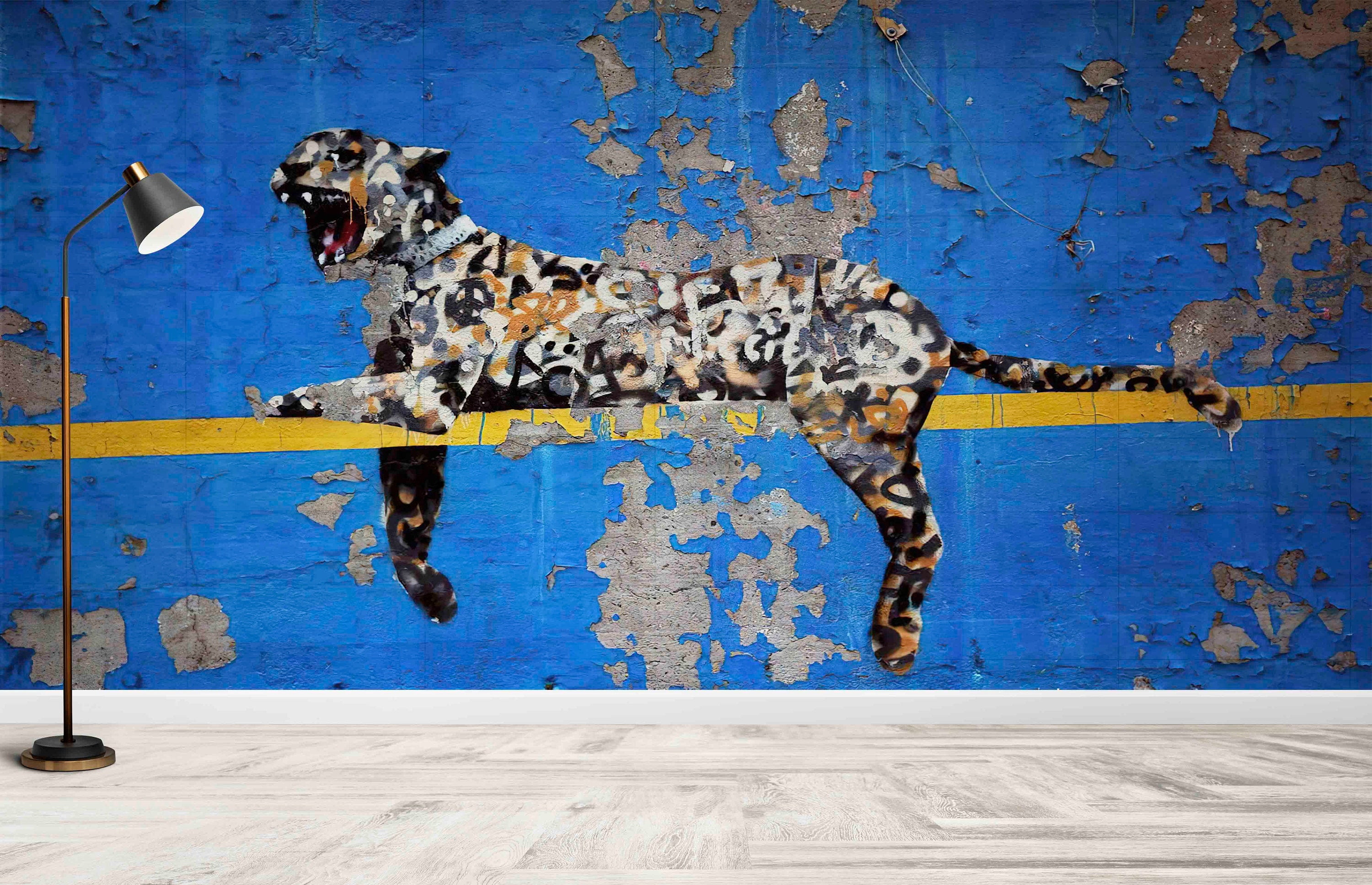 Banksy Leopard Wall Art, 3d Wallpaper, Custom Wallpaper, Painting Wall Poster, Bright Wallpaper