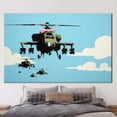 thumbnail image 1 of Banksy Poster, Banksy Helicopter Printed Canvas, Street Poster, Banksy Helicopter, Painting Poster, Abstract Art Canvas, Helicopters Artwork, Canvas Wall Decor - Natural Framed, 1 of 9