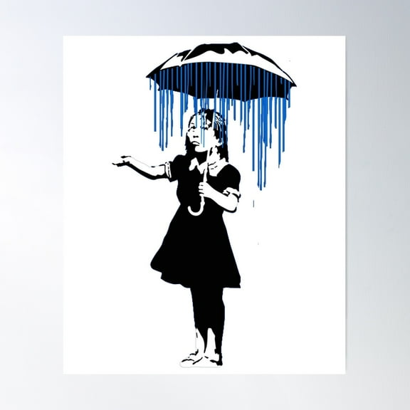 Banksy Raining On The Inside! Poster Wall Art, Modern Wall Decor For Living Room Bedroom, 12x18 UNFRAMED