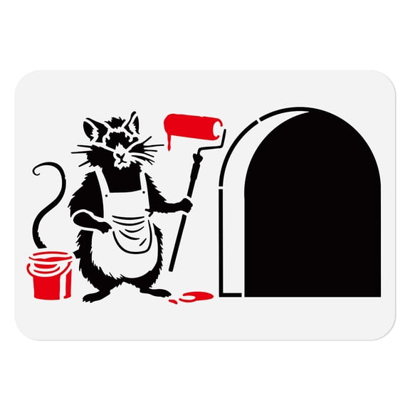 Banksy Rat Stencil Painting 11.69"x 8.27" Reusable Mice Painting Stencil Drawing Template Animal DIY Craft Paint Template