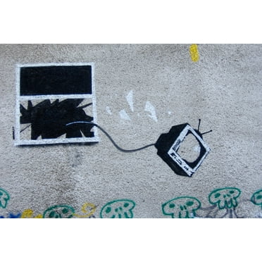 Banksy TV Window Street Art Banksy Print Bansky Modern Art Grafitti Wall Art Street Art Prints Graffiti Art For Wall Art Retro Pop Art Cool Wall Art Print Poster 18x12