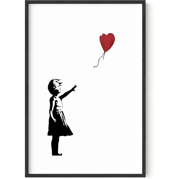 Banksy Wall Art Girl With Balloon - by Haus and Hues | Banksy Art Posters Banksy Girl With The Red Balloon Pop Art Wall Decor There Is Always Hope Girl With The Balloon Banksy Prints Unframed 24x36