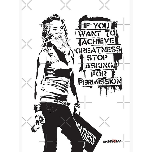 Banksy quote graffiti black and white with Banksy Canvas Poster Decor
