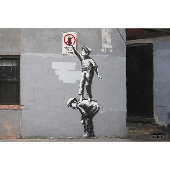 Banksy's Graffiti | Graffiti is a Crime 24x36" (Horizontal) Art Print
