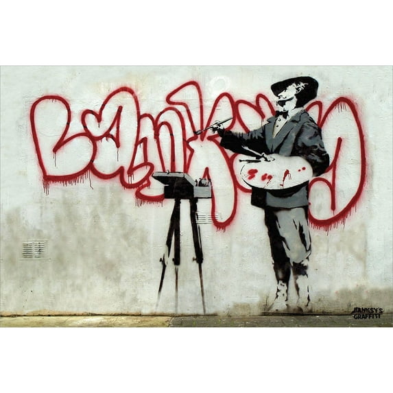 Banksy's Graffiti | The Bubble Artist 24x36" (Horizontal) Art Print