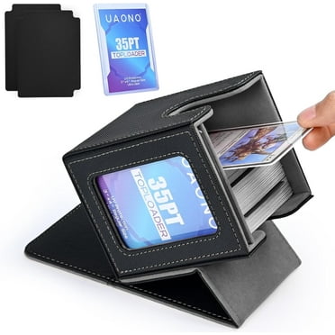 Banloga Card Deck Box with MTG Commander Display, Holds 100+ Double-Sleeved Cards,PU Leather Magnetic Closure Deck Case for TCG CCG Cards