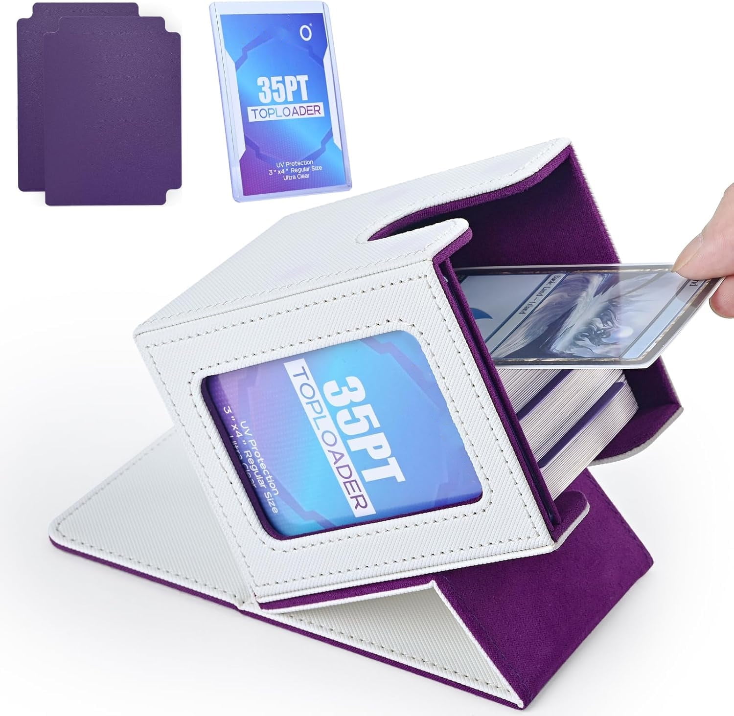 Banloga Card Deck Box, Holds 100+ Double-Sleeved Cards, PU Leather,  Magnetic Closure, TCG CCG Holder - Walmart.com