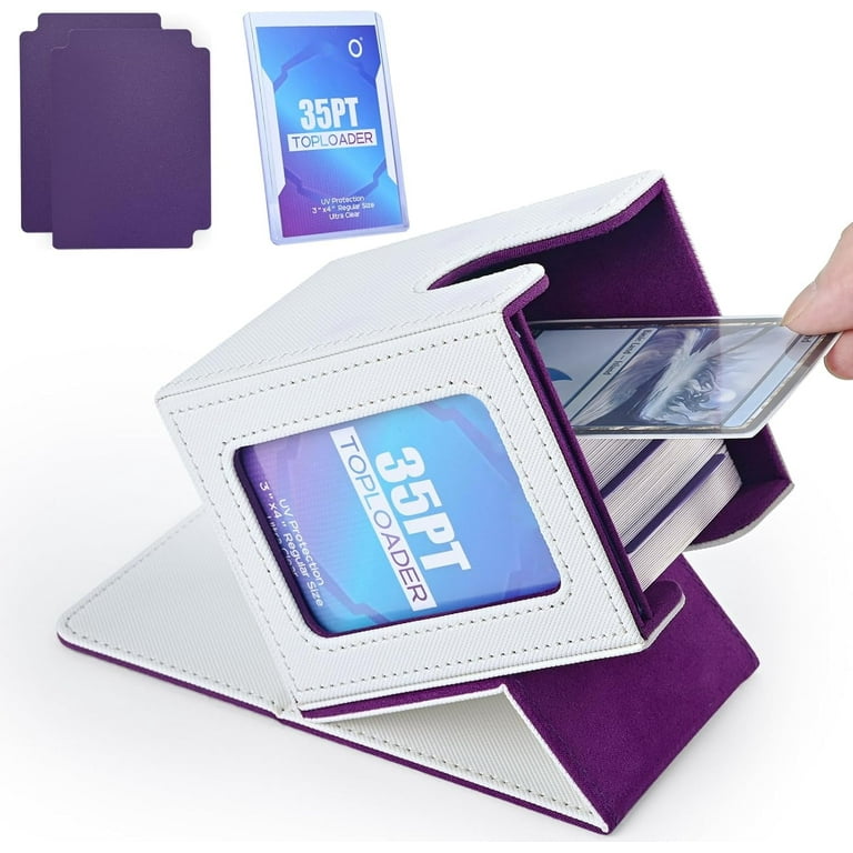 Banloga Card Deck Box with MTG Commander Display, Holds 100+ Double-Sleeved  Cards,PU Leather Magnetic Closure Deck Case for TCG CCG Cards