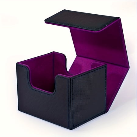 Banloga MTG Card Deck Box, Can Holds 100+ Single Sleeved Cards, PU Leather Strong Magnetic Closure Box for TCG CCG Cards