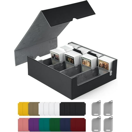 Banloga Trading Card Storage Box,Can Holds 2400+ Cards,Powerful Magnetic Closure PU Leather Box,Fits for TCG Magic Game Sports Cards