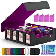 Banloga Trading Card Storage Box with Commander Display，2400+ Deck Box for MTG with Removable Cover，Toploader Card Case fits Magic TCG PTCG Sports Cards; 24 Dividers, 4 Stoppers