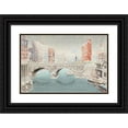 thumbnail image 1 of Bannai Kokan 24x17 Black Ornate Framed Double Matted Museum Art Print Titled: Yuki Nohonbashi (Nihonbashi Under Snow) (1931), 1 of 5