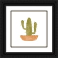 thumbnail image 1 of Bannarot 15x15 Black Ornate Wood Framed with Double Matting Museum Art Print Titled - Watercolor Cactus V, 1 of 4