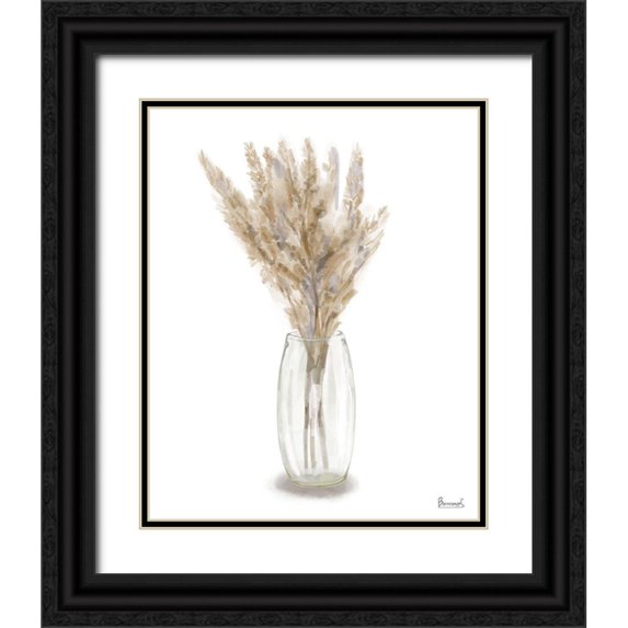 Bannarot 15x18 Black Ornate Wood Framed with Double Matting Museum Art Print Titled - Dried Flower III