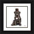 thumbnail image 1 of Bannarot 20x20 Black Ornate Wood Framed with Double Matting Museum Art Print Titled - Pugs in hats III, 1 of 4