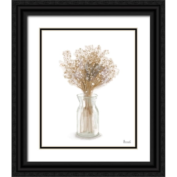Bannarot 20x24 Black Ornate Wood Framed with Double Matting Museum Art Print Titled - Dried Flower II