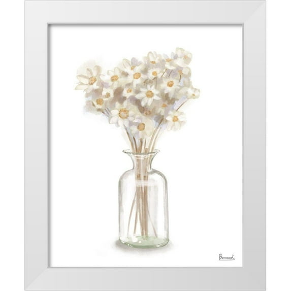 Bannarot 20x24 White Modern Wood Framed Museum Art Print Titled - Dried Flower I