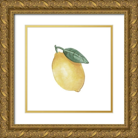 Bannarot 26x26 Gold Ornate Wood Framed with Double Matting Museum Art Print Titled - Citrus Limon II