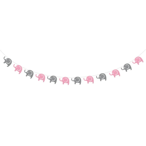 Banner Elephant Baby Birthday Hanging Party Garland Shower Decoration Bunting Decor Supply Cartoon Decorations Flag