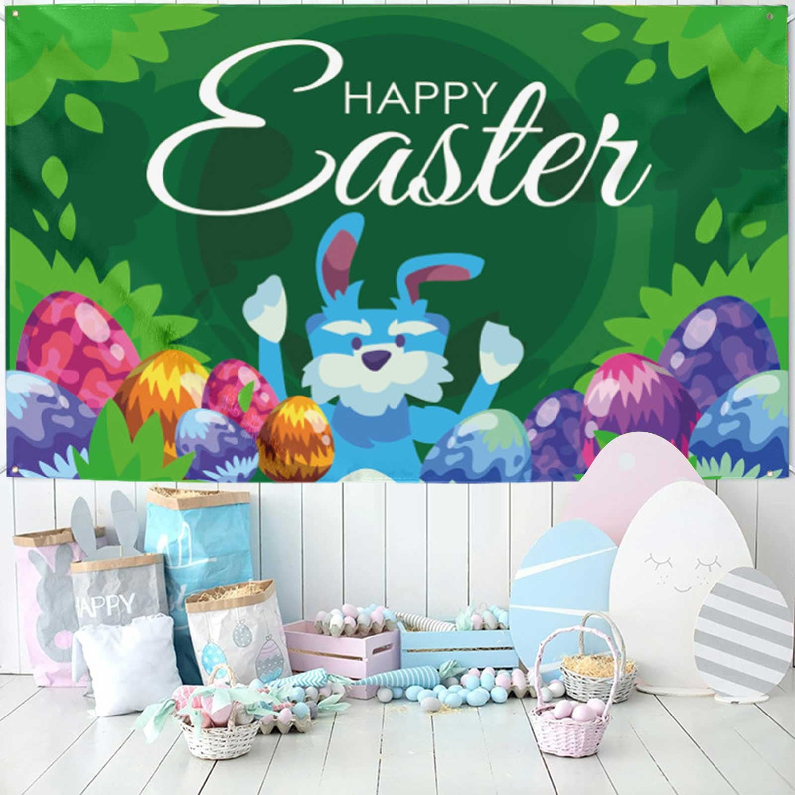 Banner Flags Easter Banners Holiday Party Decorations Background Egg ...