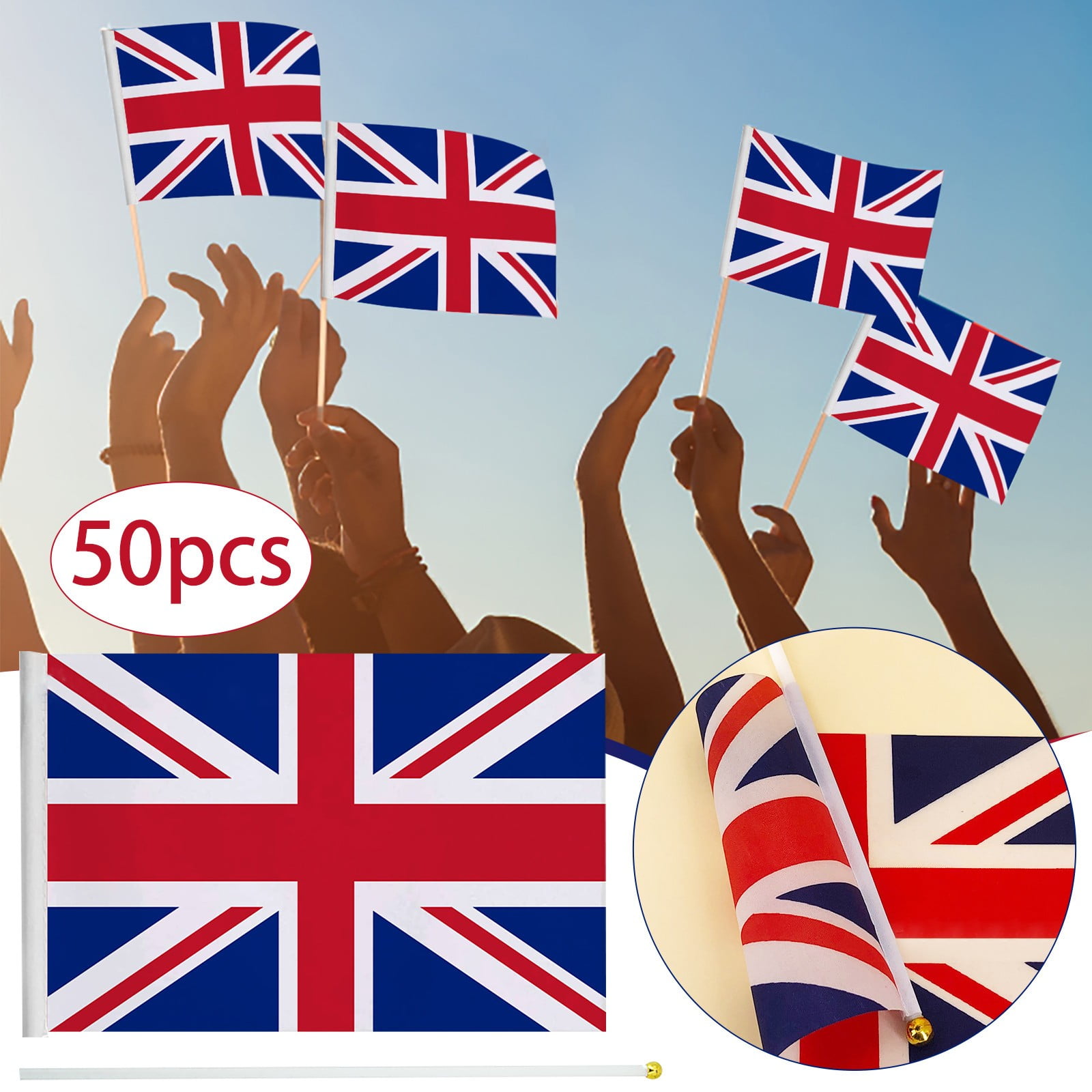 Banner Flags UK Mini Flag Hand Held Small Miniature Great Britain Flags ...