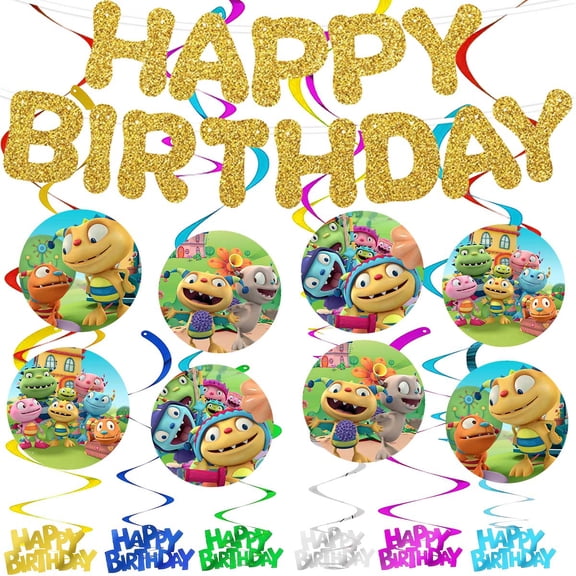 Banner Henry Hugglemonster Party Supplies Decoration Hanging Ceiling Swirls Streamer Birthday Wall Decor