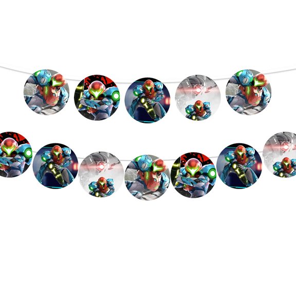 Banner Metroid Dread Party Supplies Garland Decor Decorations Pre-Strung