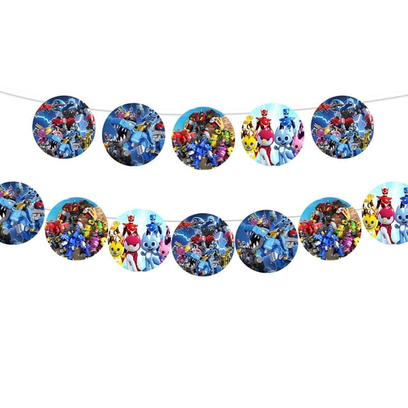 Banner Miniforce Party Supplies Garland Decor Decorations Pre-Strung
