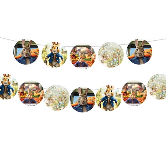 Banner Peter Pre-Strung Rabbit Party Supplies Garland Decor Decorations