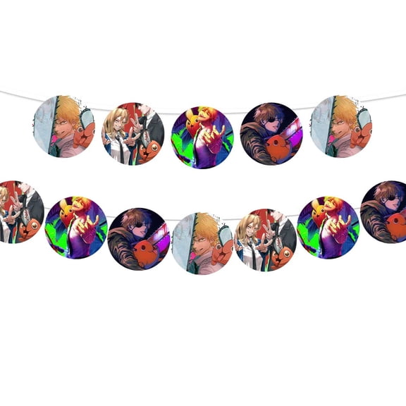 Banner Pochita Party Supplies Garland Decor Decorations