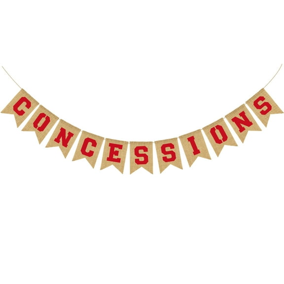 Banner Sports Party Concessions Football Game Baseball Garland Day Sign Decoration Burlap Theme Photo Wall Decorations