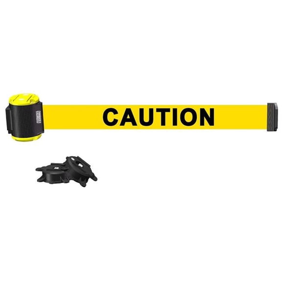 Banner Stakes MH1501 15 ft. Magnetic Wall Mount Caution Banner - Yellow