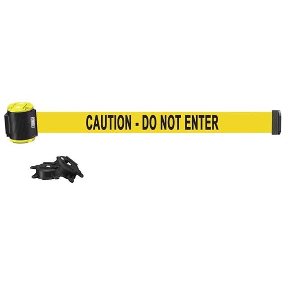 Banner Stakes MH1502 15 ft. Magnetic Wall Mount Caution Do Not Enter Banner - Yellow