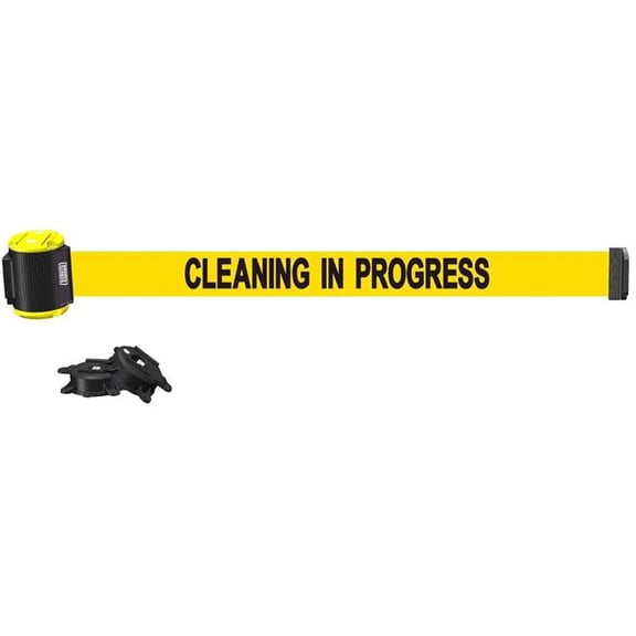 Banner Stakes MH1504 15 ft. Magnetic Wall Mount Cleaning in Progress Banner - Yellow