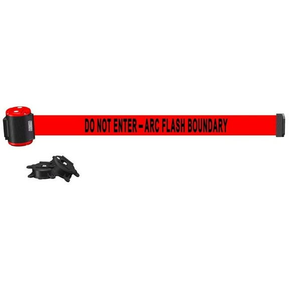 Banner Stakes MH1511 15 ft. Magnetic Wall Mount Do Not Enter Arc Flash Boundary Banner - Red