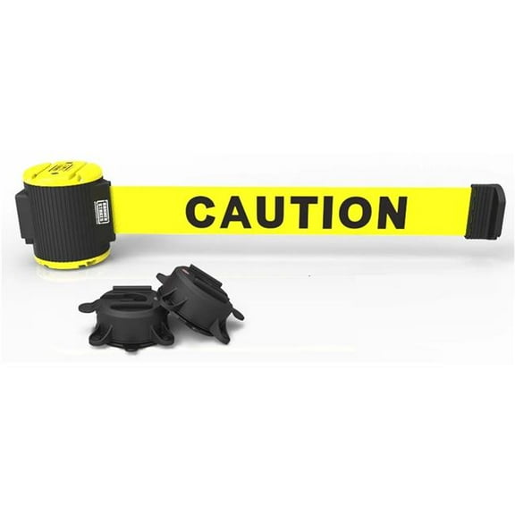 Banner Stakes MH5001 30 ft. Magnetic Wall Mount Caution Banner - Yellow