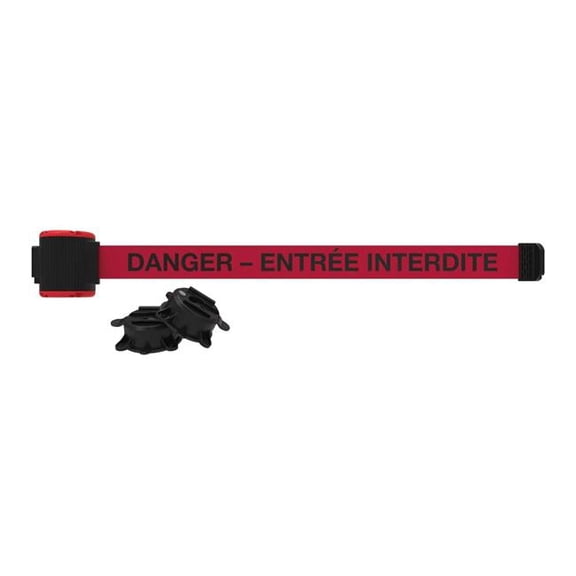 Banner Stakes MH5017 30 ft. Magnetic Wall Mount Danger Entree Interdite Banner - Red