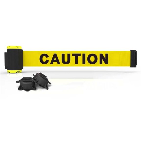 Banner Stakes MH7001 7 ft. Magnetic Wall Mount Caution Banner - Yellow