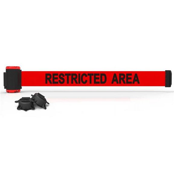 Banner Stakes MH7007 7 ft. Magnetic Wall Mount Restricted Area Banner - Red