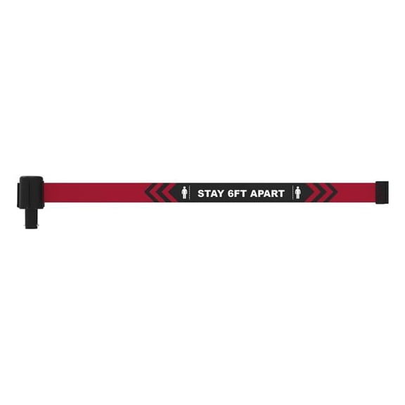 Banner Stakes PL4171 Plus Stay 6 ft. Apart Banner - Black - Pack of 5