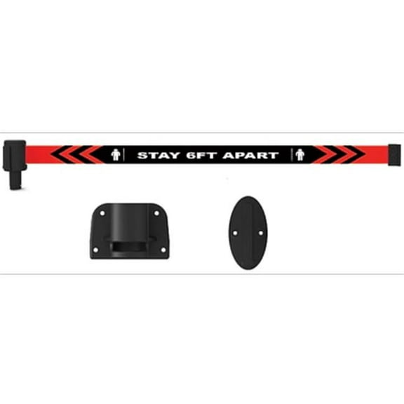 Banner Stakes PL4173 Plus Wall Mount System with Stay 6 ft. Apart Banner - Black