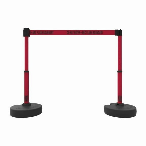 Banner Stakes PL4297 Plus Barrier Set X2 - Red - Do Not Enter Arc Flash Boundary