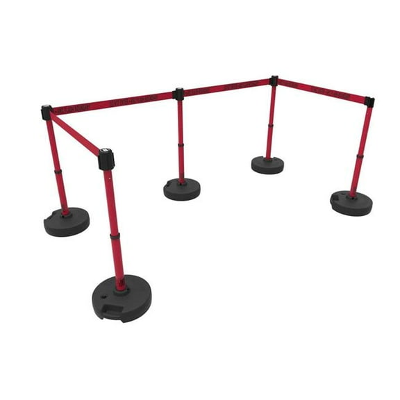 Banner Stakes PL4597 Plus Barrier Set X5 - Red - Do Not Enter Arc Flash Boundary